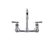 Picture of Encore® 8" OC. Brass Chrome Plated Wall Mount Faucet with 6-1/2" Rigid Gooseneck Spout