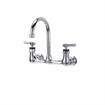 Picture of Encore® 8" OC. Brass Chrome Plated Wall Mount Faucet with 6-1/2" Rigid Gooseneck Spout