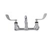 Picture of Encore® 8" OC. Brass Chrome Plated Wall Mount Faucet with 6" Swivel Spout 4" Wrist Blade Handles