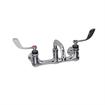 Picture of Encore® 8" OC. Brass Chrome Plated Wall Mount Faucet with 6" Swivel Spout 4" Wrist Blade Handles