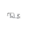 Picture of Encore® 8" OC. Brass Chrome Plated Wall Mount Faucet 1.5 gpm with 12" Swivel Spout and Lever Handles