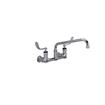 Picture of Encore® 8" OC. Brass Chrome Plated Wall Mount Faucet with 12" Swivel Spout 4" Blade Handles