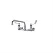 Picture of Encore® 8" OC. Brass Chrome Plated Wall Mount Faucet with 12" Swivel Spout 4" Blade Handles