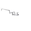 Picture of Encore® 8" OC. Brass Chrome Plated Wall Mount Faucet with 24" Double Jointed Cast Swivel Spout Pot Filler with Faucet Mounting Kit