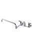 Picture of Encore® 8" OC. Brass Chrome Plated Wall Mount Faucet with 24" Double Jointed Cast Swivel Spout Pot Filler with Faucet Mounting Kit