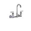 Picture of Encore® 8" OC. Brass Chrome Plated Wall Mount Faucet Ceramic Valves with 3-1/2" Swivel Gooseneck Spout
