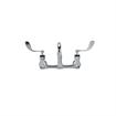 Picture of Encore® 8" OC. Brass Chrome Plated Wall Mount Faucet Ceramic Valves with 10" Swivel Spout 4" Wrist Blade Hnadles