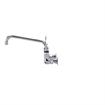 Picture of Encore® 8" OC. Brass Chrome Plated Wall Mount Faucet Ceramic Valves with 10" Swivel Spout 4" Wrist Blade Hnadles