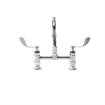 Picture of Encore® 8" OC Brass Chrome Plated Deck Mount Faucet 6" Swivel Gooseneck Spout and 4" Wrist Blade Handles