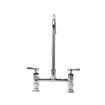 Picture of Encore® 8" OC Brass Chrome Plated Deck Mount Faucet Ceramic Valves with 8" Swivel Gooseneck Spout