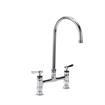 Picture of Encore® 8" OC Brass Chrome Plated Deck Mount Faucet Ceramic Valves with 8" Swivel Gooseneck Spout