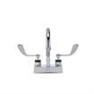 Picture of Encore® Brass Chrome Plated 4" OC Centerset Deck Mount Faucet with 6" Rigid Gooseneck Spout and 4" Wrist Blade Handles