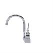 Picture of Encore® Brass Chrome Plated 4" OC Centerset Deck Mount Faucet with 6" Rigid Gooseneck Spout and 4" Wrist Blade Handles