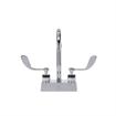 Picture of Encore® Brass Chrome Plated 4" OC Centerset Deck Mount Faucet with 6" Rigid Gooseneck Spout and 4" Wrist Blade Handles
