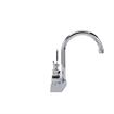 Picture of Encore® Brass Chrome Plated 4" OC Centerset Deck Mount Faucet with 6" Rigid Gooseneck Spout and 4" Wrist Blade Handles