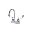 Picture of Encore® Brass Chrome Plated 4" OC Centerset Deck Mount Faucet with 6" Rigid Gooseneck Spout and 4" Wrist Blade Handles