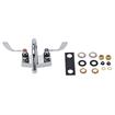 Picture of Encore® Brass Chrome Plated 4" OC Centerset Deck Mount Faucet with 6" Rigid Gooseneck Spout and 4" Wrist Blade Handles