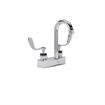 Picture of Encore® Brass Chrome Plated 4" OC Deck Mount Faucet Ceramic Valves with 3-1/2" Rigid Gooseneck Spout and 4" Wrist Blade Handles