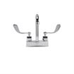 Picture of Encore® Brass Chrome Plated 4" OC Deck Mount Faucet Ceramic Valves with 3-1/2" Rigid Gooseneck Spout and 4" Wrist Blade Handles