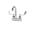 Picture of Encore® Brass Chrome Plated 4" OC Deck Mount Faucet Ceramic Valves with 3-1/2" Rigid Gooseneck Spout and 4" Wrist Blade Handles