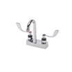 Picture of Encore® Brass Chrome Plated 4" OC Deck Mount Faucet Ceramic Valves with 3-1/2" Rigid Gooseneck Spout and 4" Wrist Blade Handles