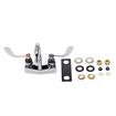 Picture of Encore® Brass Chrome Plated 4" OC Deck Mount Faucet Ceramic Valves with 3-1/2" Rigid Gooseneck Spout and 4" Wrist Blade Handles