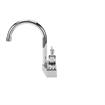 Picture of Encore® Brass Chrome Plated 4" OC Deck Mount Faucet Ceramic Valves with 6" Rigid Gooseneck Spout