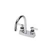 Picture of Encore® Brass Chrome Plated 4" OC Deck Mount Faucet Ceramic Valves with 6" Rigid Gooseneck Spout