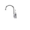 Picture of Encore® Brass Chrome Plated 4" OC Deck Mount Faucet Ceramic Valves with 6" Rigid Gooseneck Spout 4" Wrist Blade Handles