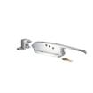 Picture of -1/8 to 3/8" Offset Satin Chrome Walk-In Cooler Door Safety Latch with Cylinder Lock and Strike