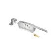 Picture of -1/8 to 3/8" Offset Satin Chrome Walk-In Cooler Door Safety Latch with Cylinder Lock and Strike