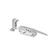 Picture of 1-5/8" to 2-1/2" Offset Polished Chrome Walk-In Cooler Door Safety Latch with Cylinder Lock and Strike