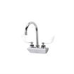 Picture of Encore 4" OC Wall Mount Faucet Ceramic Valves with 6" Swivel Gooseneck Spout and 4" Wrist Blade Handles