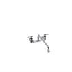 Picture of Encore® 8" OC. Brass Chrome Plated Wall Mount Faucet Ceramic Valves with 16" Swivel Spout, Retail Packaging