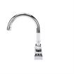 Picture of Encore 4" OC Deck Mount Faucet Ceramic Valves with 6" Swivel Gooseneck Spout and 4" Wrist Blade Handles, retail Packaging