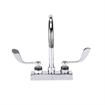 Picture of Encore 4" OC Deck Mount Faucet Ceramic Valves with 6" Swivel Gooseneck Spout and 4" Wrist Blade Handles, retail Packaging