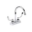 Picture of Encore 4" OC Deck Mount Faucet Ceramic Valves with 6" Swivel Gooseneck Spout and 4" Wrist Blade Handles, retail Packaging