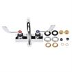 Picture of Encore 4" OC Deck Mount Faucet Ceramic Valves with 6" Swivel Gooseneck Spout and 4" Wrist Blade Handles, retail Packaging