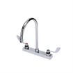 Picture of Encore 8" OC Deck Mount Faucet Ceramic Valves with 8-1/2" Swivel Gooseneck Spout and 4" Wrist Blade Handles, Retail Packaging