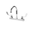 Picture of Encore 8" OC Deck Mount Faucet Ceramic Valves with 6" Swivel Gooseneck Spout with 4" Wrist Blade Handles, Retail Packaging