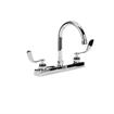 Picture of Encore 8" OC Deck Mount Faucet Ceramic Valves with 6" Swivel Gooseneck Spout with 4" Wrist Blade Handles, Retail Packaging