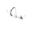 Picture of Encore 8" OC Deck Mount Faucet Ceramic Valves with 6" Swivel Gooseneck Spout with 4" Wrist Blade Handles, Retail Packaging