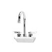 Picture of Encore® 4" OC Wall Mount Faucet with 6" Swivel Gooseneck Spout and Lever Handles, Retail Packaging
