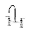 Picture of Encore® 8" OC Brass Chrome Plated Deck Mount Faucet Ceramic Valves with 6" Swivel Gooseneck Spout, Retail Packaging