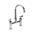 Picture of Encore® 8" OC Brass Chrome Plated Deck Mount Faucet Ceramic Valves with 6" Swivel Gooseneck Spout, Retail Packaging