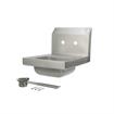 Picture of Encore Wall Mount Type 304 Series Stainless Steel Hand Sink 14" x 10" x 5" Deep with 4" OC Holes, Double side splash and KHS15-4000 Faucet