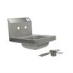 Picture of Encore Wall Mount Type 304 Series Stainless Steel Hand Sink 14" x 10" x 5" Deep with 4" OC Holes, Double side splash and KHS15-4000 Faucet