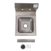 Picture of Encore Wall Mount Type 304 Series Stainless Steel Hand Sink 14" x 10" x 5" Deep with 4" OC Holes, Double side splash and KHS15-4000 Faucet