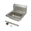 Picture of Encore® Wall Mount Type 304 Series Stainless Steel Hand Sink 4" OC Deck Mount Holes 14" x 10" x 5" Deep Less Side Splash