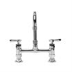 Picture of Encore® 8" OC Brass Chrome Plated Deck Mount Faucet with 3-1/2" Swivel Gooseneck Spout, Retail Packaging